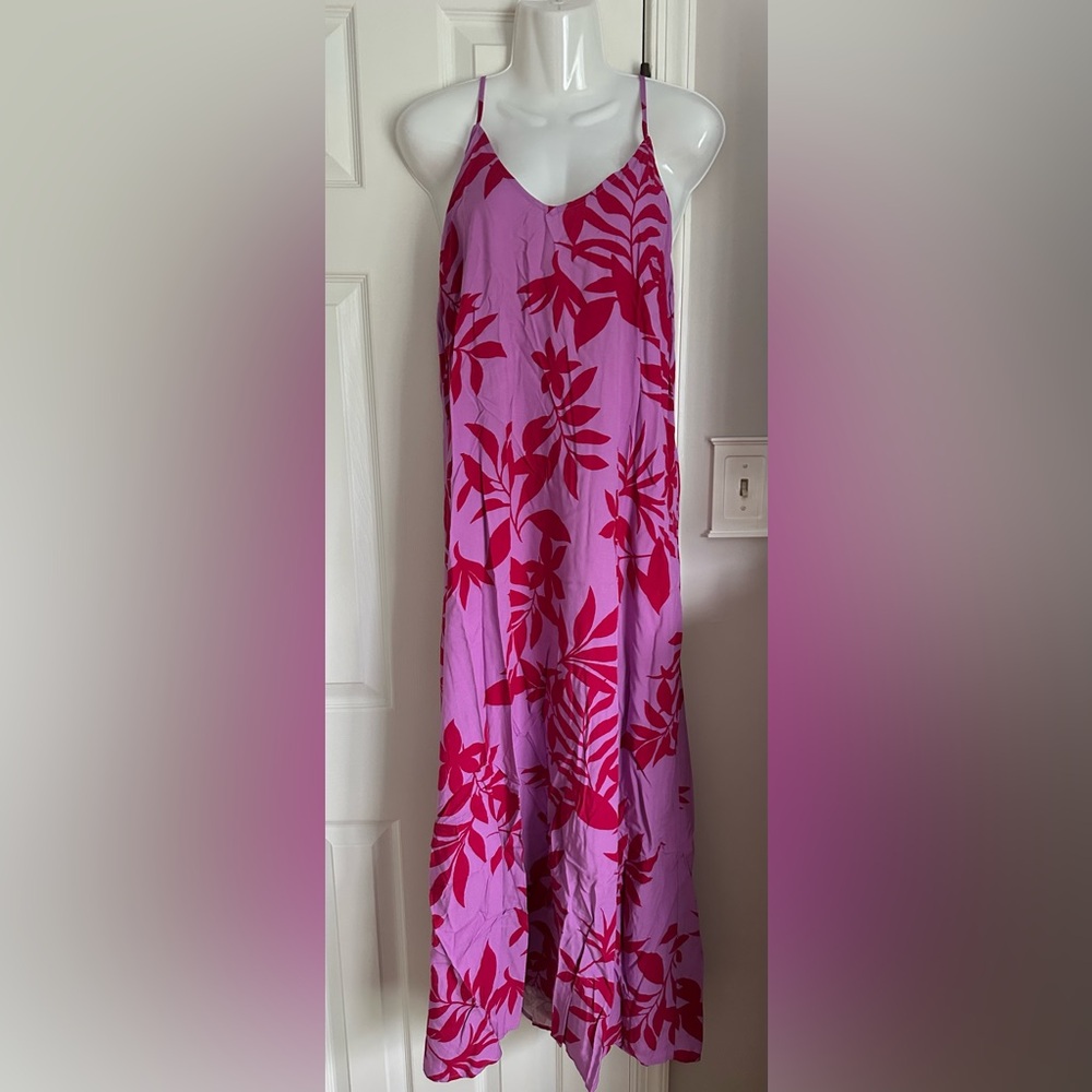 Floral Pink and Purple Maxi Dress